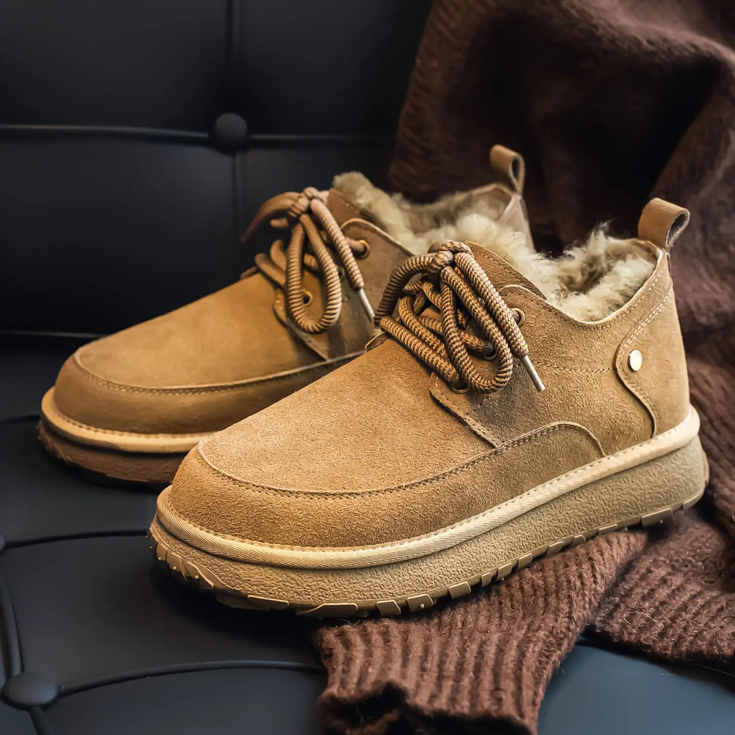 

2026 Men's winter snow boots with thick insulation soft sole for warmth slip resistance outdoor casual wear made cotton material