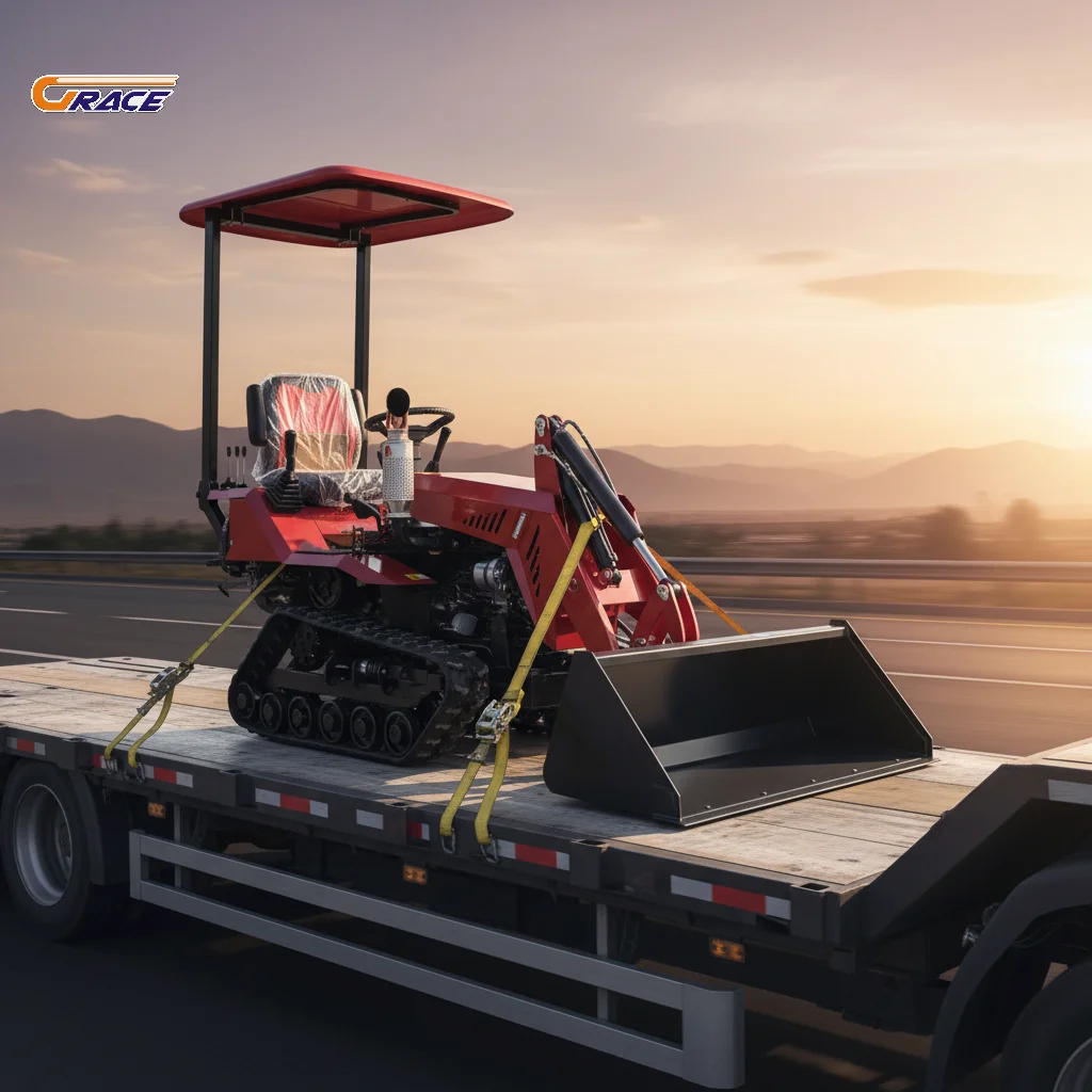 Customize Multi function farm tractor with ditching rotary tiller excavator bucket and bulldozer blade