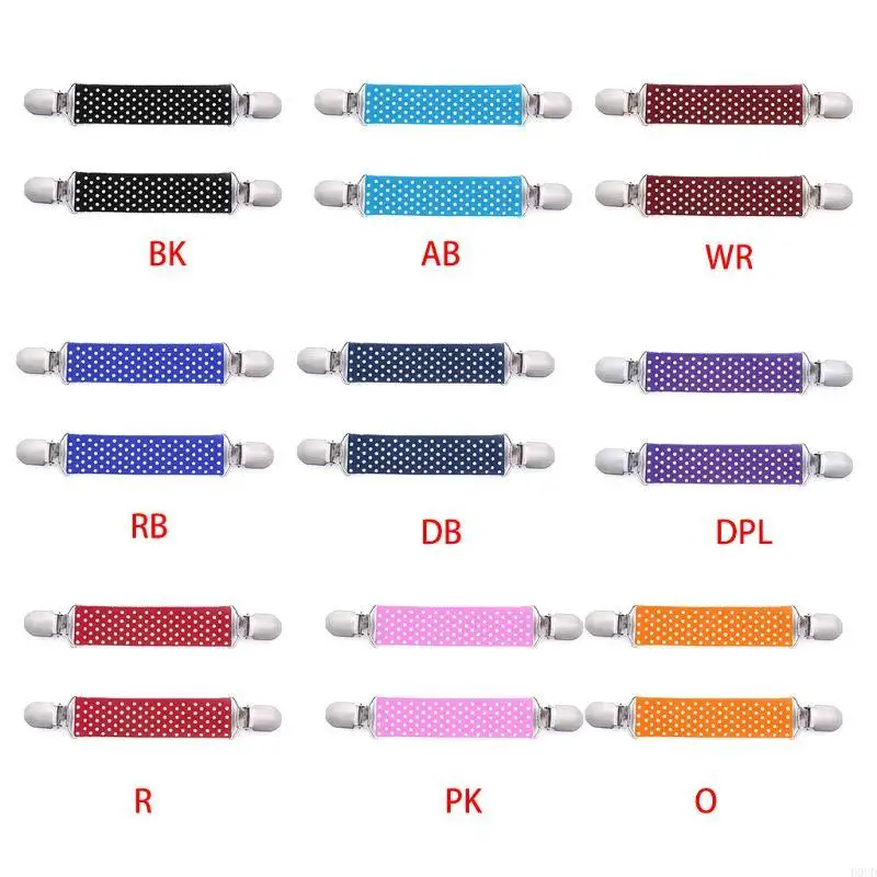 D0UD Kids Boys Girls Strong Elastic Polka Dot Glove Mittens Metal Clips with Teeth