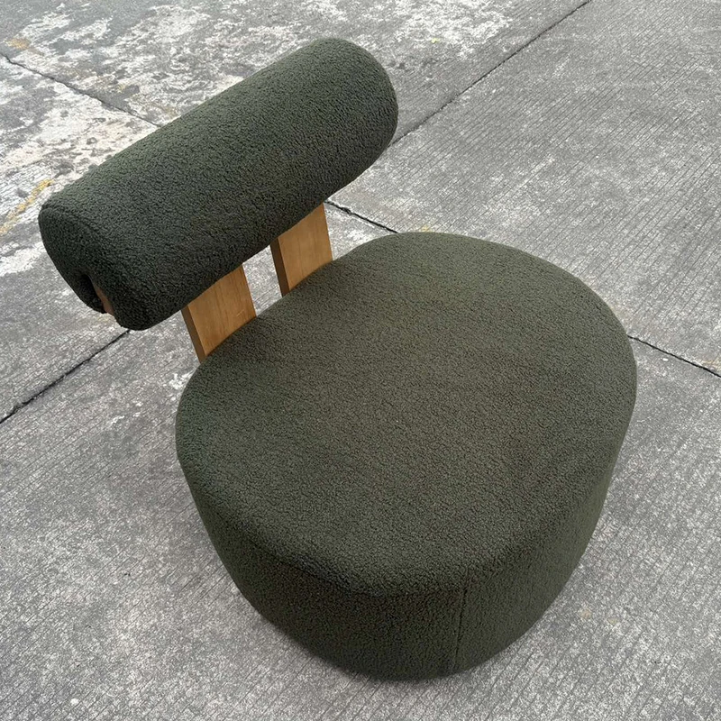 Nordic Backrest Chair Modern Solid Wood Luxury Single Sofa Balcony Tatami Lounge Chair Cloth Chair Living Room Furniture