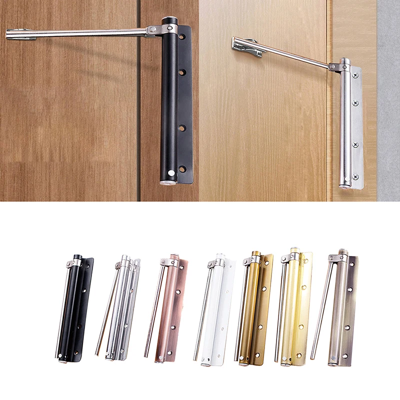 Automatic Door Closer Stainless Steel Adjustable Force Mounted Spring Latch Hinge With Screw Soft Closing Furniture Hardware