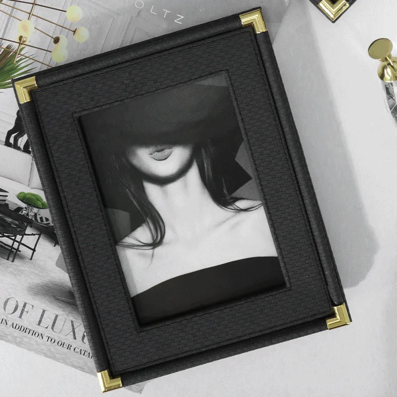 Minimalist Creative Leather Picture Frame 6 Inch & 7 Inch Desktop Photo Frame for Home Decor Stylish Tabletop Display