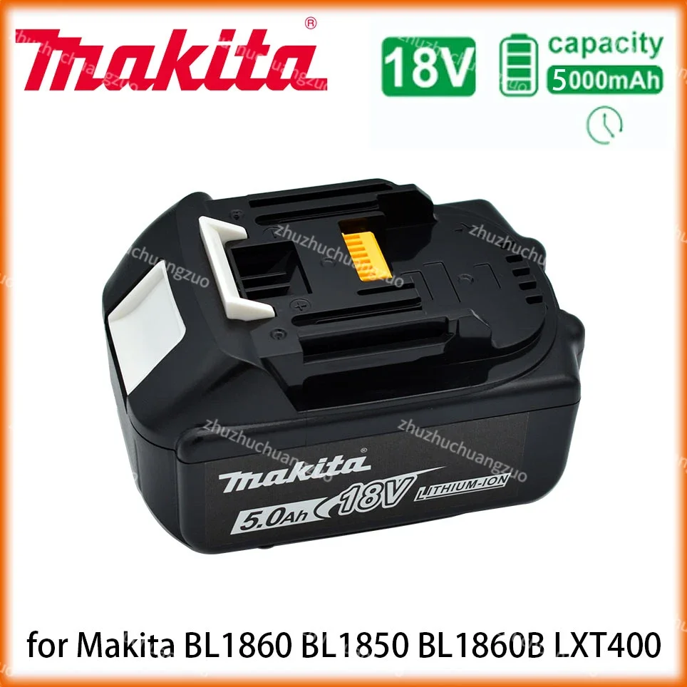 Makita-Batterie lithium-ion aste d'origine avec LED, LXT, BL1860B, BL1850, outil électrique, remplacement, 18V, 5,0 Ah, 6,0 Ah, 5000