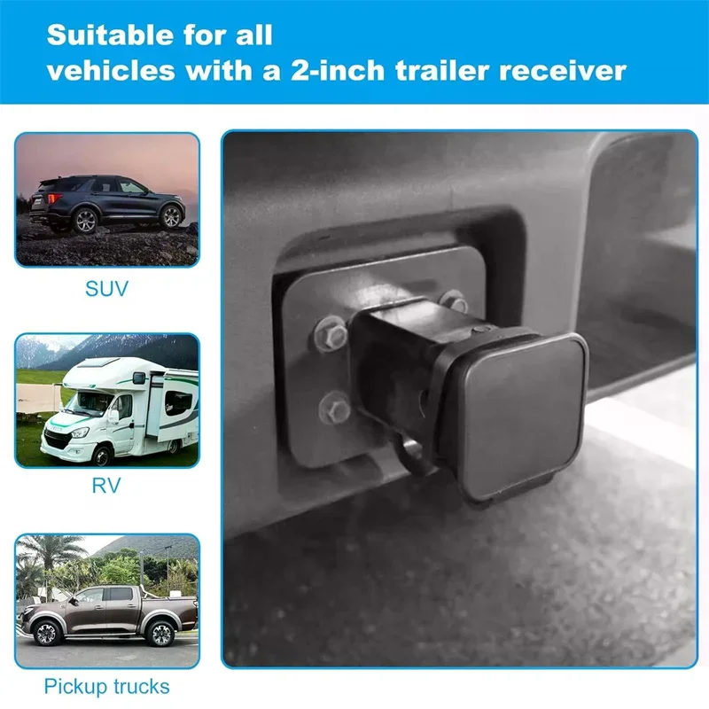 

Крышка сцепного устройства прицепа 2-дюймовые водонепроницаемые крышки сцепного устройства для буксировки Универсальная заглушка Защитная крышка для трубки Автомобильные внешние автомобильные аксессуары