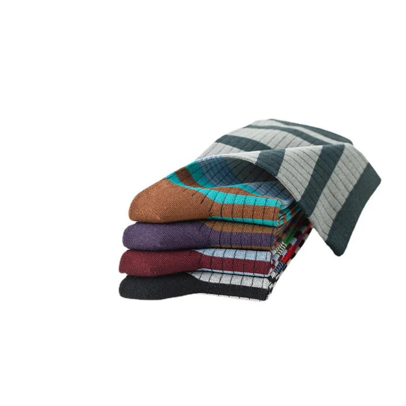 Women\'s Autumn Winter Socks Long Striped Children\'s Casual Sports Versatile Trendy Sock Cotton Solid Color Simple Sock Wholesale