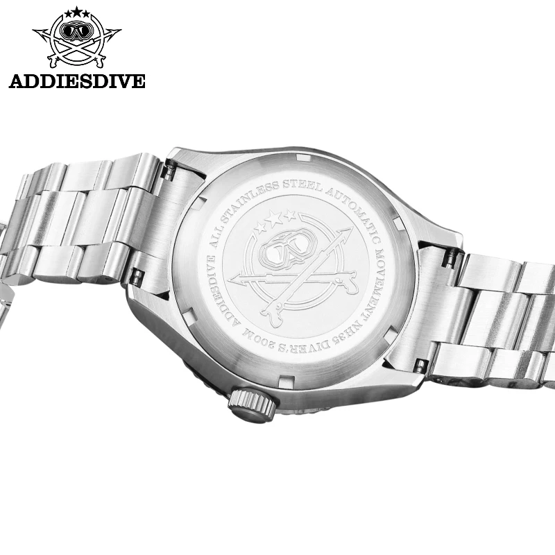 ADDIESDIVE Automatic Mechanical Watch 316L Stainless Steel Sapphire Crystal C3 Super luminus NH35 200m Waterproof Men\'s Watch