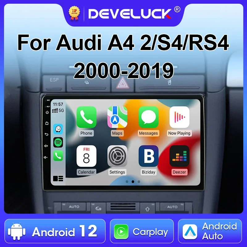 

2 Din Android 12 Автомобильный стерео радио Мультимедийный видеоплеер для Audi A4 II 2 B6 III 3 B7 2000-2009 S4 2002-2008 RS4 2005-2009 QLED