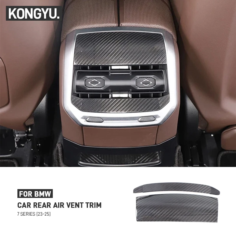

For BMW 7 Series G70 2023-2024 Real Dry Carbon Fiber Car Rear Air Vent Outlet Panel Trim Cover Interior Decoration Accessories