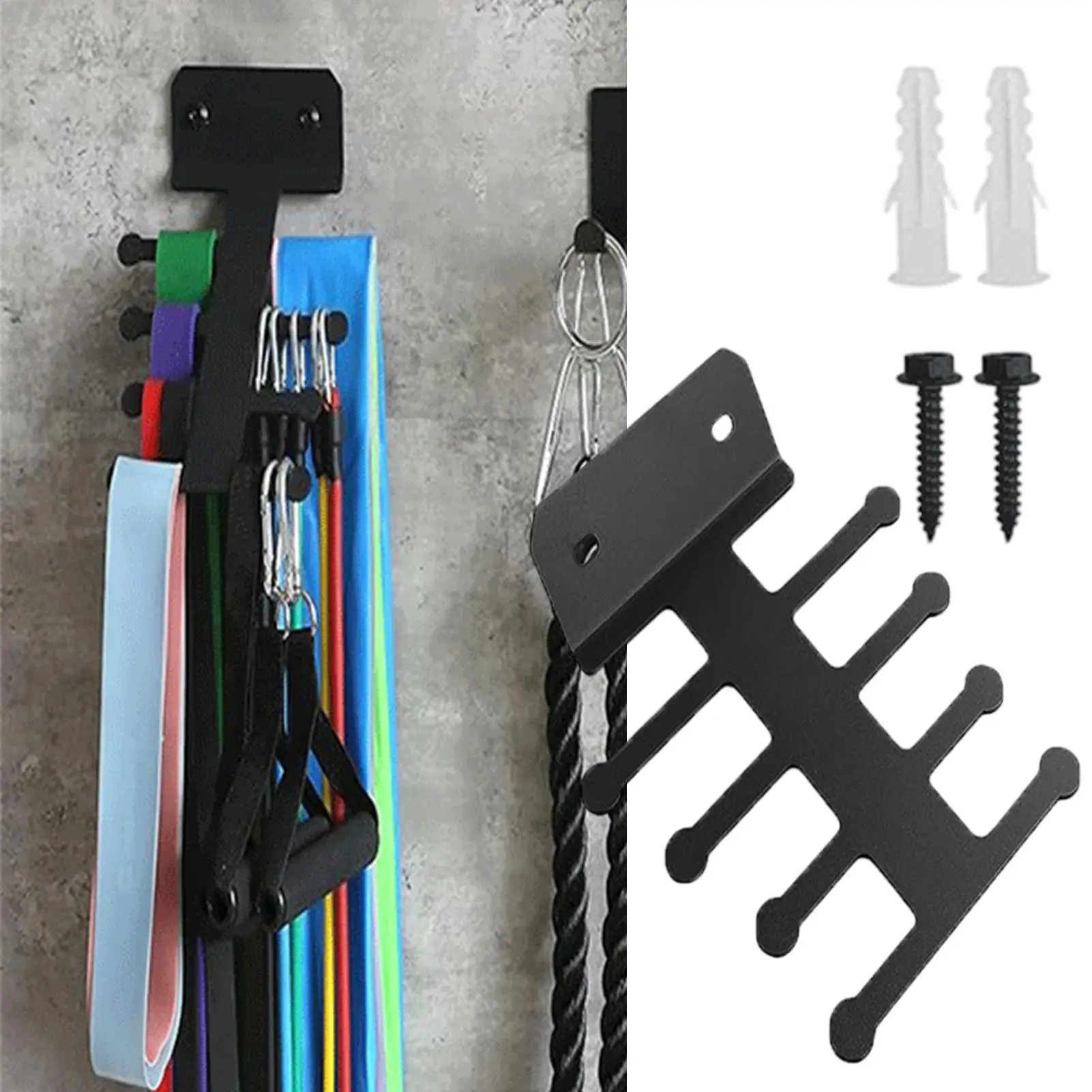 Organizador de pared para gimnasio, colgador de almacenamiento de banda multifuncional de Metal resistente para entrenamiento de ejercicios, entrenamiento de rutina en casa