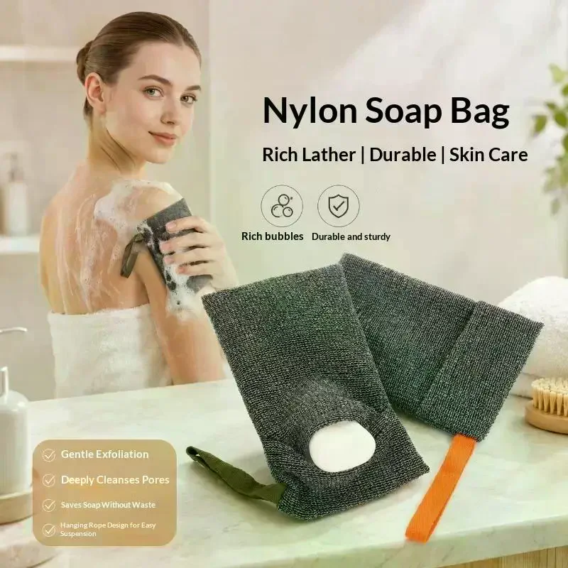 1Pc Soap Pocket Exfoliating Soap Saver Pouch Body Scrubber Rough Sponge Exfoliator For Bath Or Shower Mesh Bar Soap