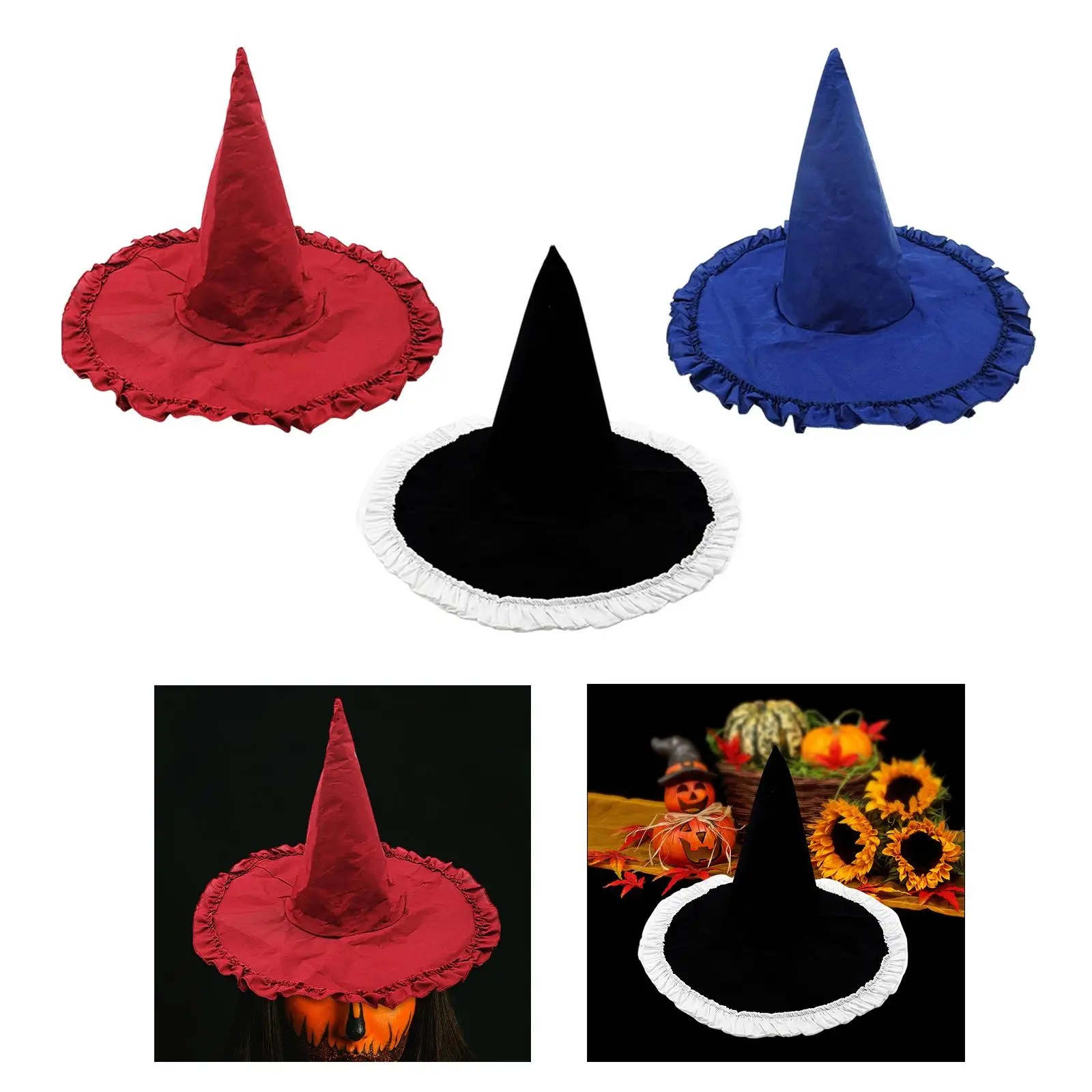 Accessorio per costume da nastro per cappello da strega Cappello da strega per oggetti di scena di Halloween in maschera