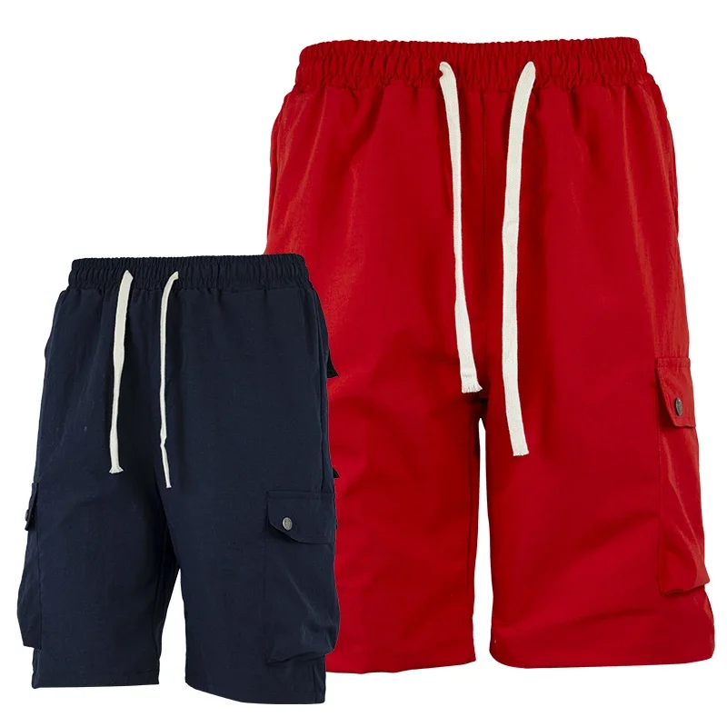 

Men's Tactical Summer Casual Jogging Cargo Shorts with Loose Fit Multi - Pockets Elastic Waist for Work and Hiking