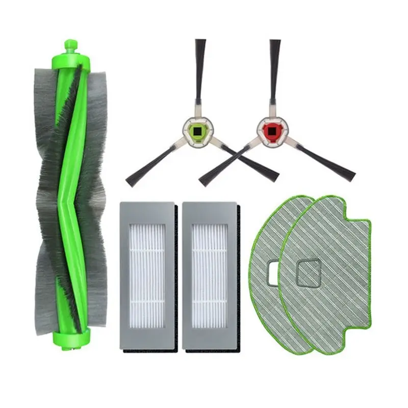 

Запасные части для робота-пылесоса Irobot Roomba Combo 113 R113840: основная щетка, HEPA-фильтр, боковая щетка и салфетки для влажной уборки.