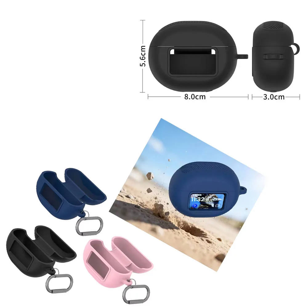 

NC20 Headphone Protective Case for TOZO NC20 Pro/NC20 Shockproof and Dustproof Silicone Cover with Hook Black Blue Pink