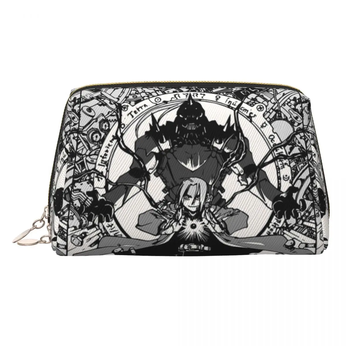 Fullmetal Alchemist Anime Manga 4 Women Cosmetic Bags Travel Makeup Organizer Pouch Toiletry Storage Dopp Kit Box