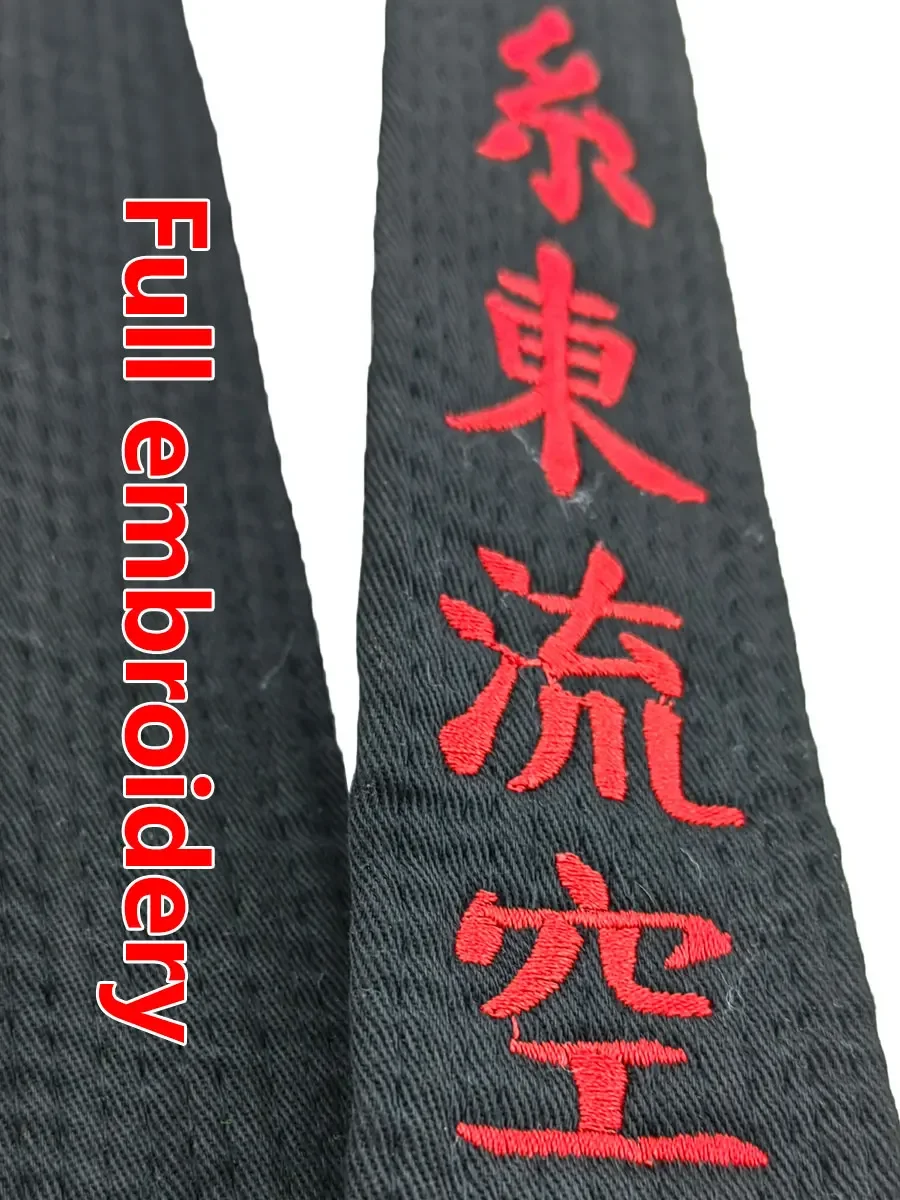 Shito-Ryu Karate Black Belt 1.6 Inches Wide Youth Karate Embroidered Japanese Belt Unisex Free Name Wholesale Customization