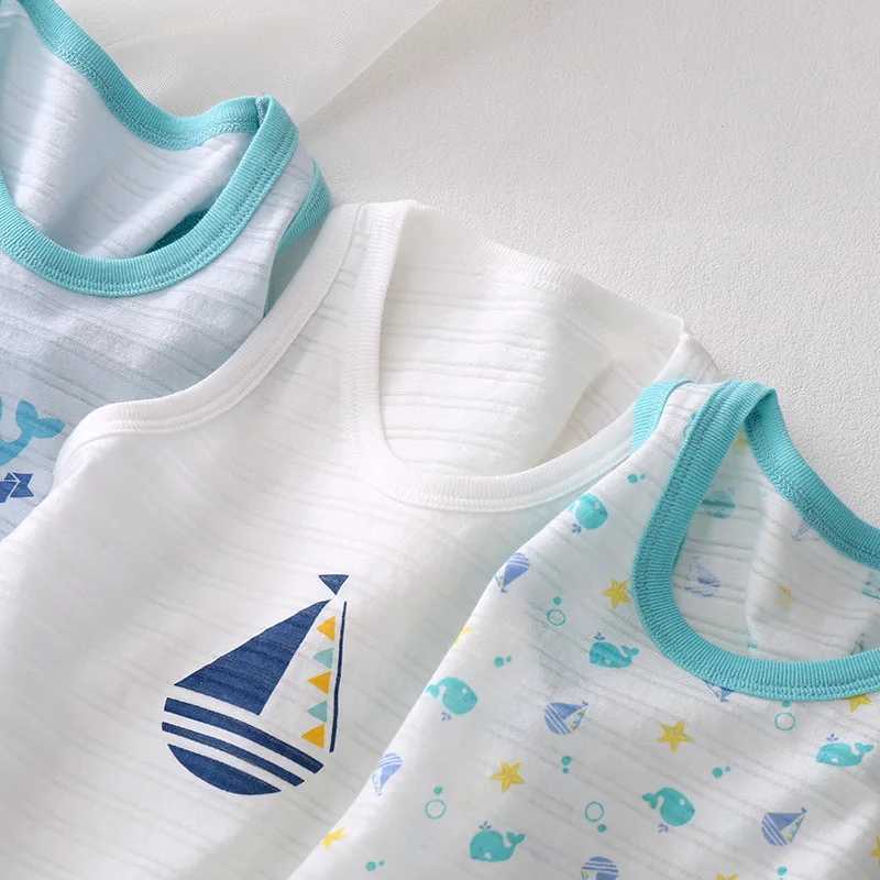 3pcs/lot Boys Tank Tops Summer Cotton Kids Underwear for Girls Bamboo Children's Vest Toddler Underwear Baby Crop Top Clothing view 6