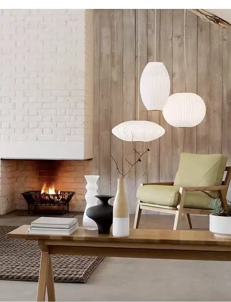 

Medieval Vintage Paper Cloth Fabric Lantern LED Pendant Lights Art Hand Knitted Lamp for Restaurant Home Decoration Chandeliers