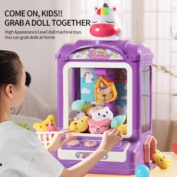 Cartoon Automatic Claw Machine Doll Machine Kids Operated Play Game Mini Claw Catch Toy Crane Machines Music Doll for Gift Toy