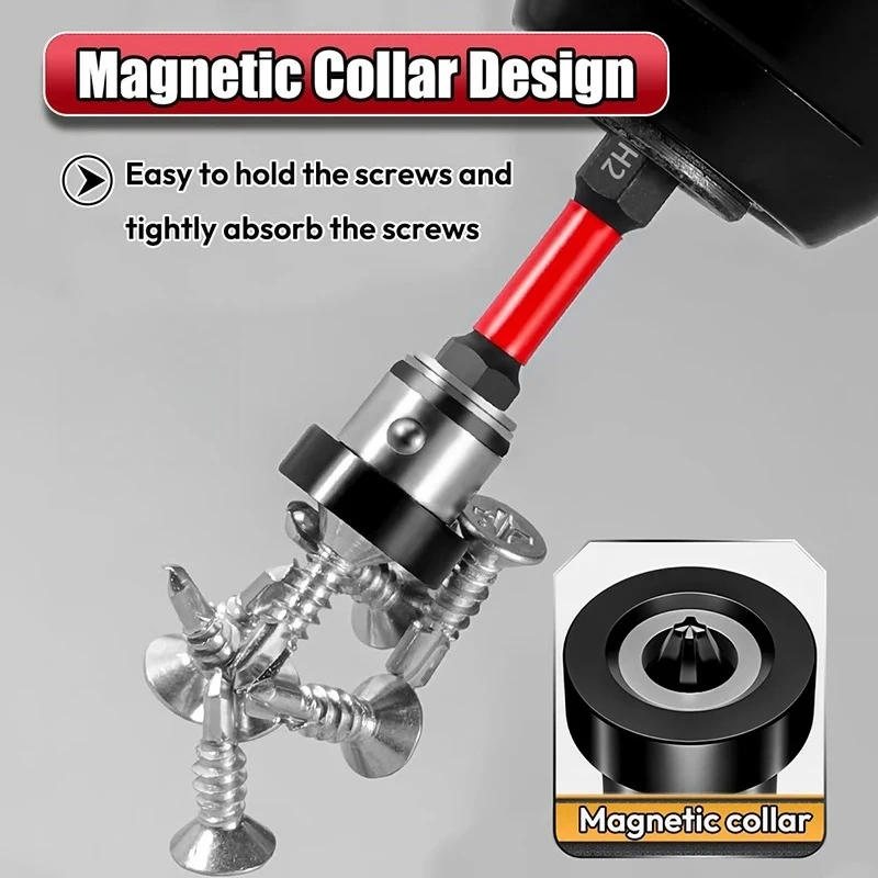 PH2  1Pcs Magnetic Positioning Screwdriver Bits 1/4 Hex Shank Plasterboard Drywall Screw Locating Batch Head Hand Tools