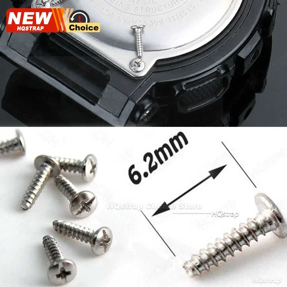 6.2mm 5pcs Watch Case Back Cover Screws for G-SHOCK Watch Accessories Stainless Steel Cross Round Head Screw Watch Repair Tools