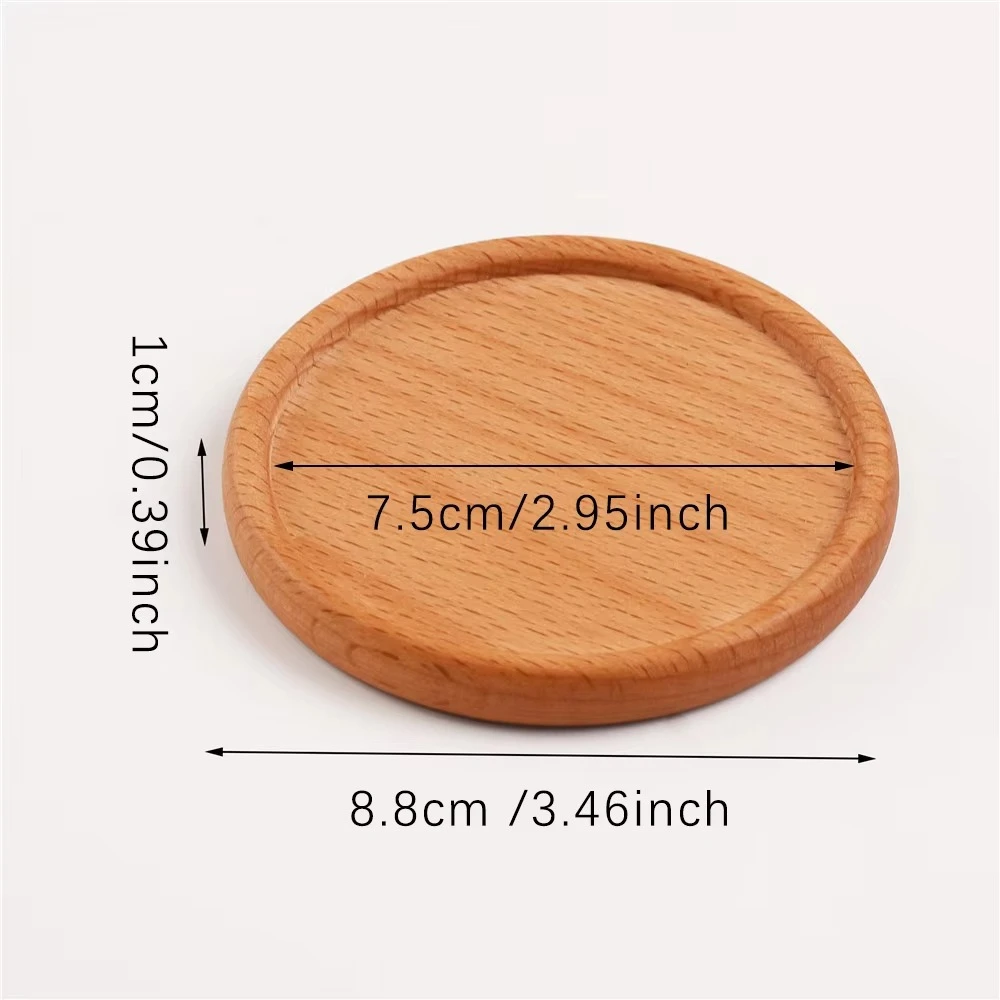 2pcs 8.8cm Durable Blank Wood Coasters Stand Mug Tea Coffee Cup Pad Heat Resistant Drink Mat Home Tableware Round WOOD Mat Decor