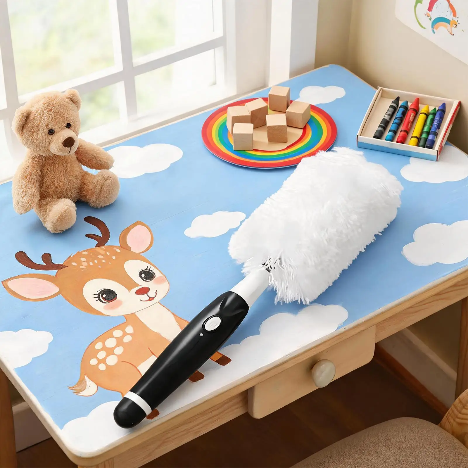 

Electric Dusters For Cleaning Extendable Handle Microfiber Cordless 360 Degree Rotating Electric Dirt Dust Brush For Living Room