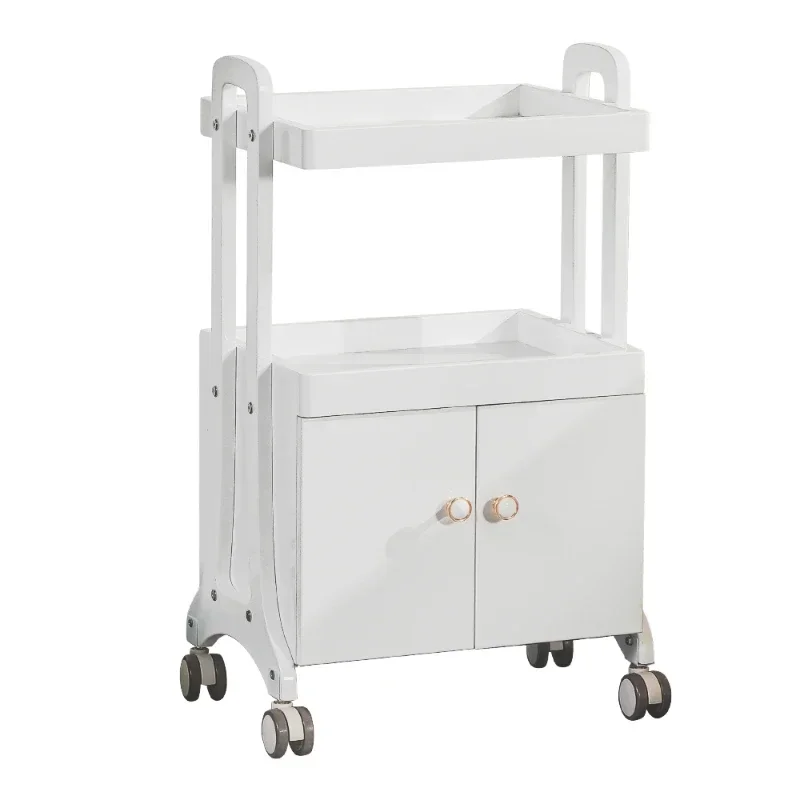 Cosmetic Salon Furniture Beauty Trolley With Wheels the Hair Tools Bar Saloon Accessories Rolling Utility Stations Gold 2-tier