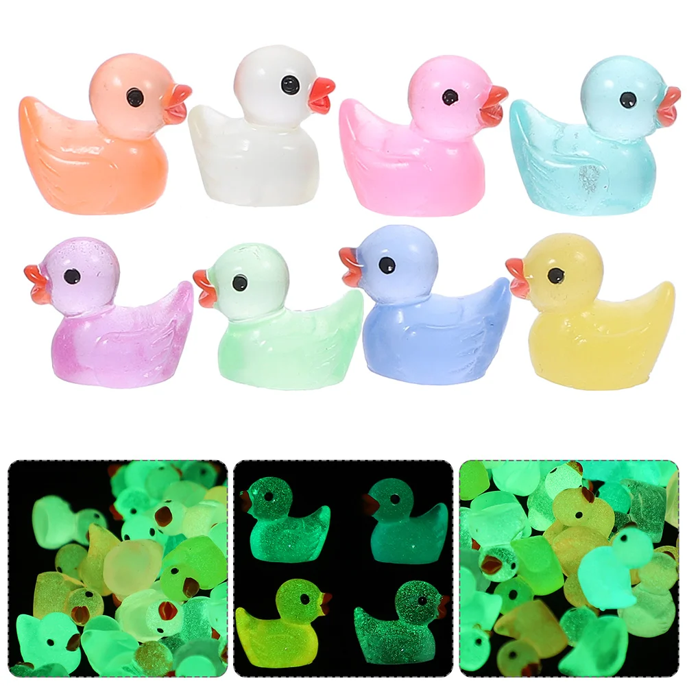 

30pcs Mini Duck Resin Luminous Garden Yard Lawn Decor Ornament Micro Landscape Statues Miniature Figures Moss Balcony Car