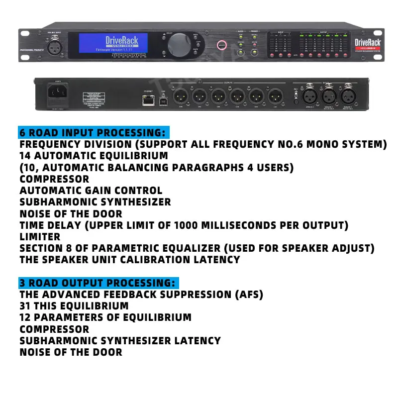 VENU360 3 in 6 out of professional stage mostra altoparlanti stereo a matrice lineare processore audio digitale soppressore di feedback frequenza