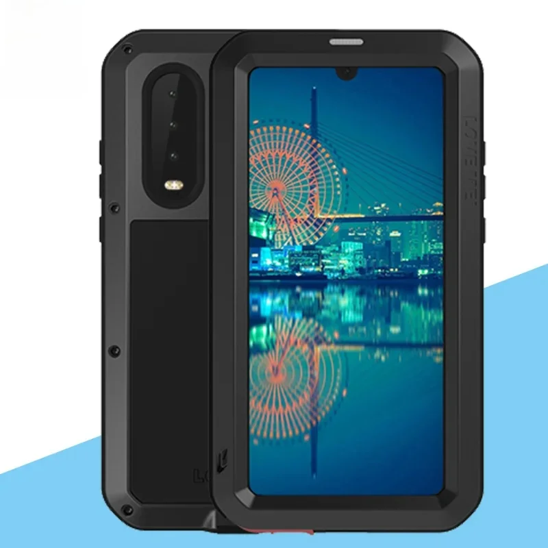 LOVE MEI Metal Armor Case For Huawei P20 P30 P40 P50 Pro Lite Mate 30 40 Anti Shock Dirt Proof Water Resistant Protection Cover