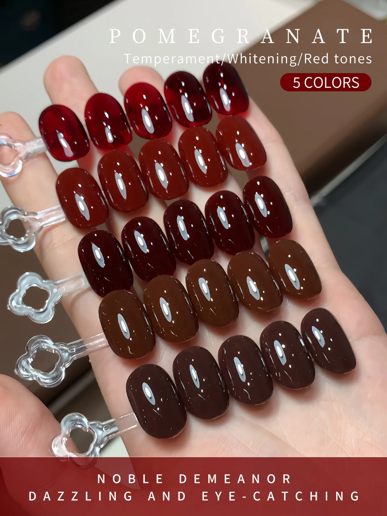 12ml Reddish Brown Nail Polish Large Volume Quick Drying Light Red Nail Polish, Fast Drying and Long Lasting Color Nail Art DIY