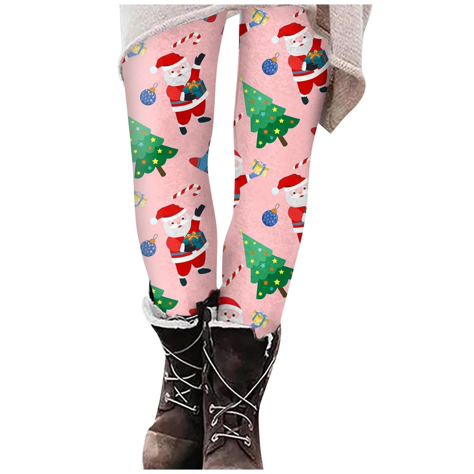 Leggings Vrouwen Boot Bedrukte Broek All- Casual Lange Slanke Elastische Kerstbroek Comfortabele Elastische Zachte Panty Navidad Stijl