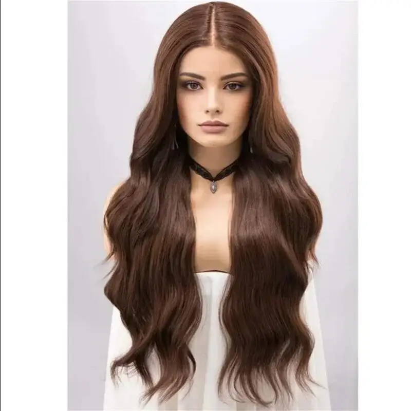 28inch Soft 5x5 Silk Base Body Wave Dark Brown Jewish Human Hair Wig Baby Hair HD Lace European Hair Preplucked Glueless Daily