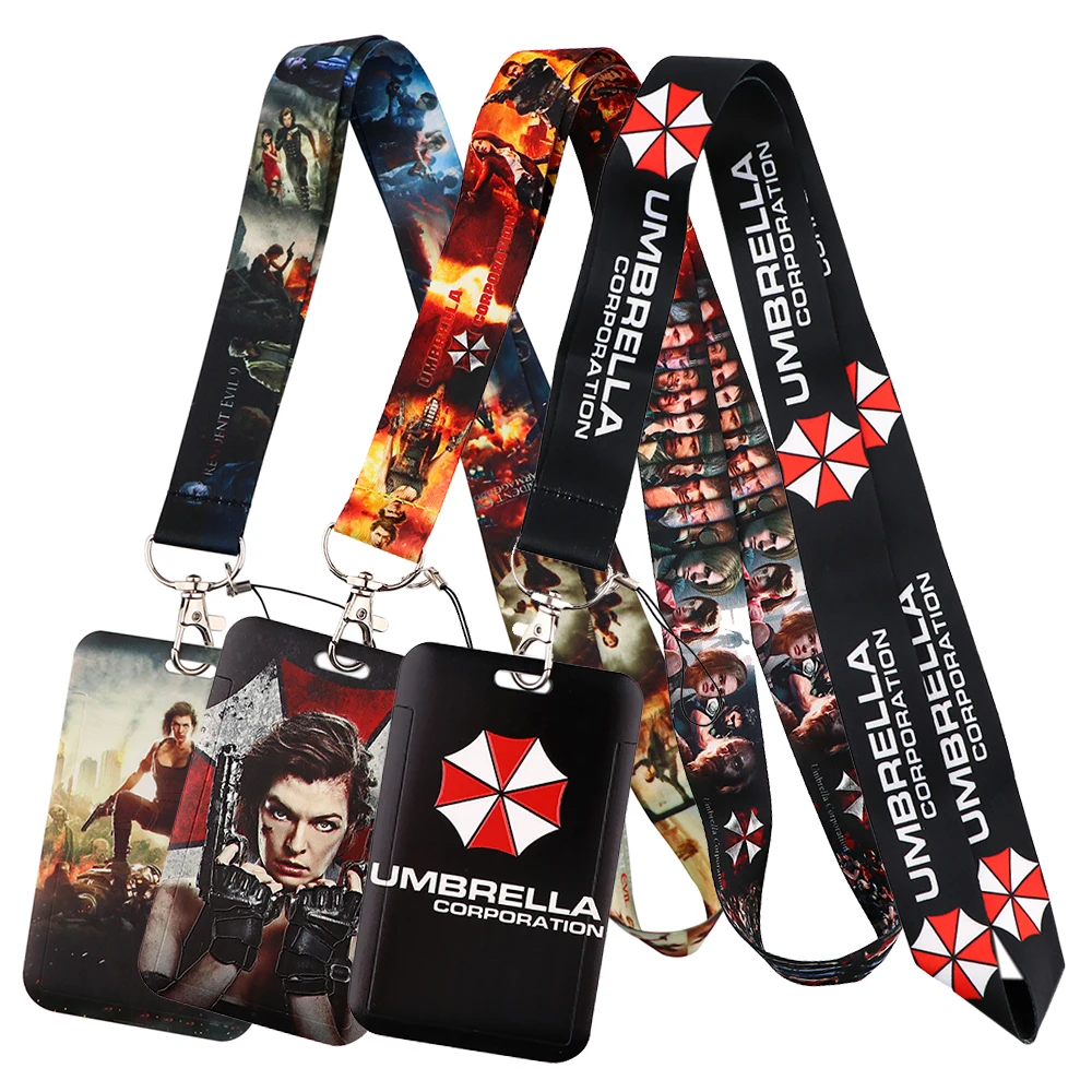 Movie Umbrella Credential Holder Key Chain Neck Lanyard Passport Card Anime Credit Card Holder Keychain Straps Accessories