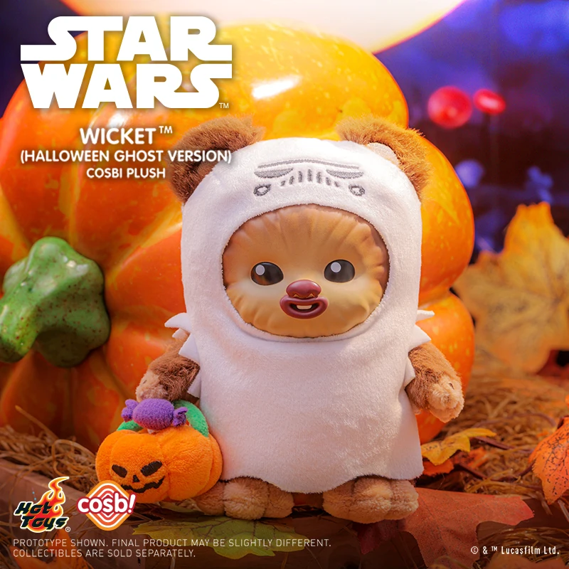 Hot Toys Star Wars Grogu Wicket Fantasma di Halloween / Versione scheletro Cosbi Portachiavi in peluche Collezione Zaino Ciondolo Ventole Regali