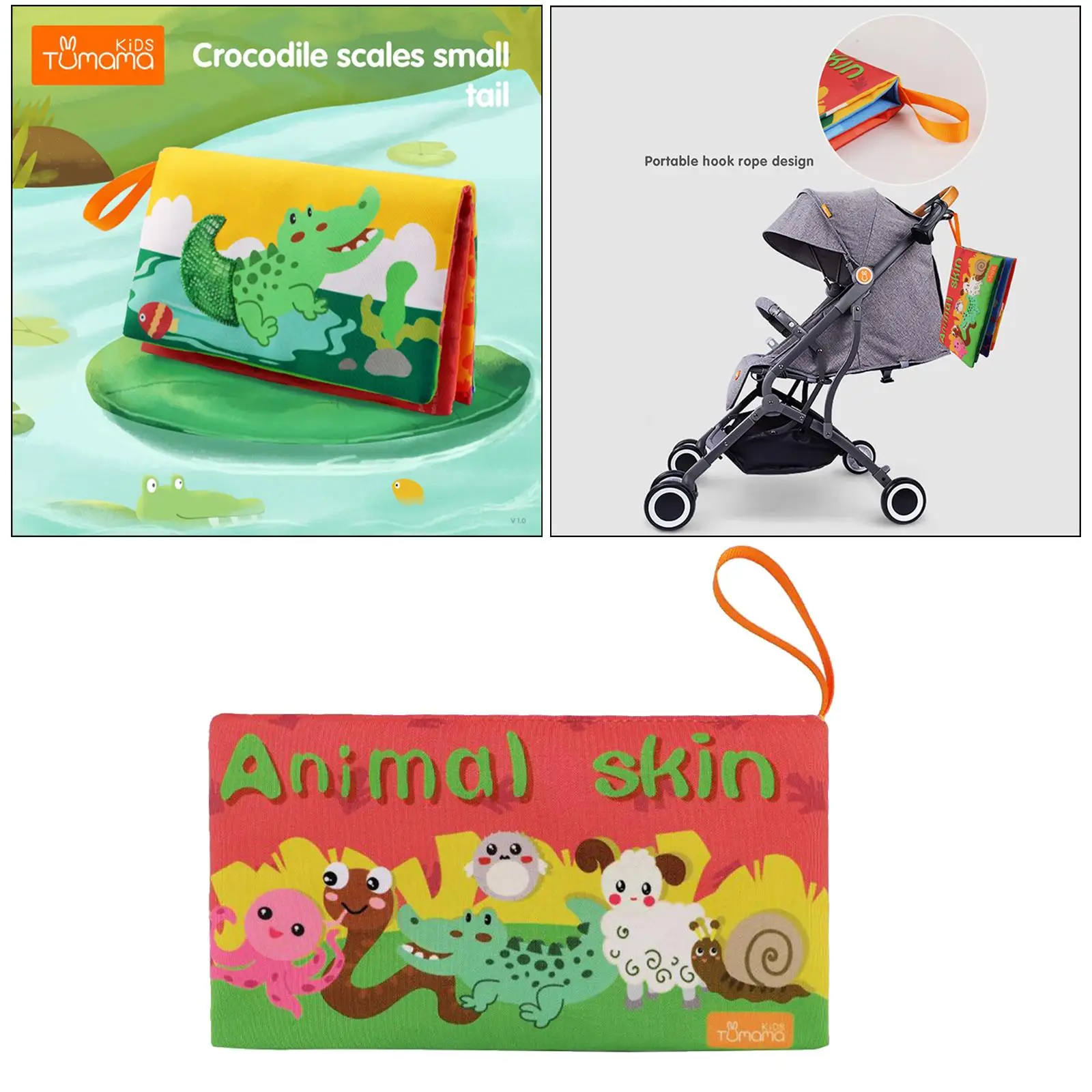 Portable Cloth Book Infants Rattle Sound Teething Activity Books Baby Early