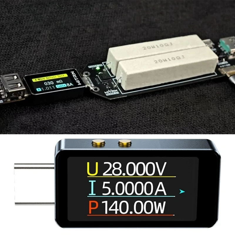 New Portable USB Type C Tester With Real Time Voltages And Current Readout For Battery Performances Analysis