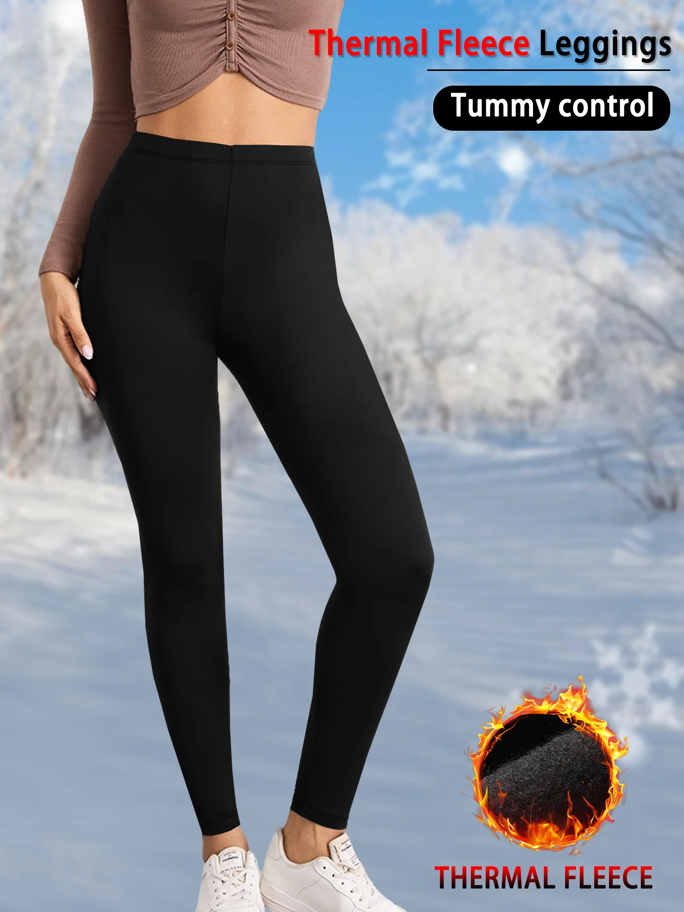 Women's Thermal Fleece Lined Leggings. Super Soft High-Waisted Design Perfect for Yoga, Running and Cold Weather Activities