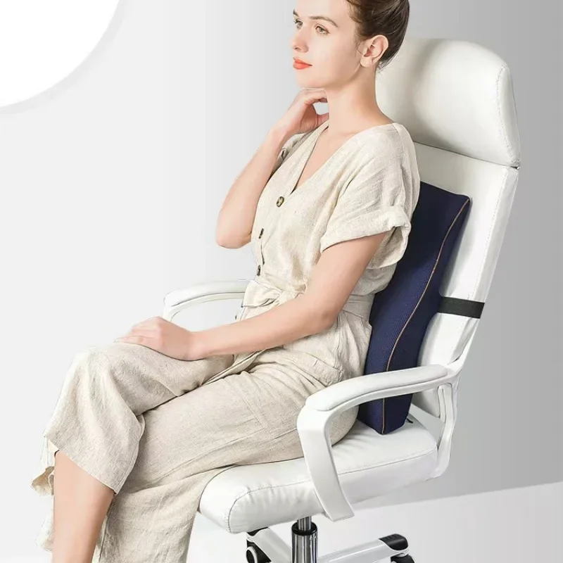 44*37*12cm Chair Backrest Memory Foam Back Pillow Ergonomic Waist Support Lumbar Protection Pillows Removable Cover