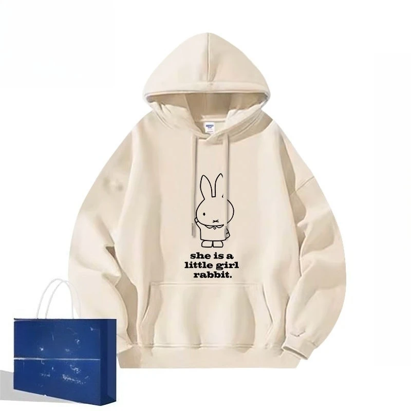 Süßes Miffy Bunny Gemütliches Kapuzen-Sweatshirt Herbst Winter für Frauen Kawaii Cartoon Minimalistisches vielseitiges Design Statement-Bekleidung ​ ​
