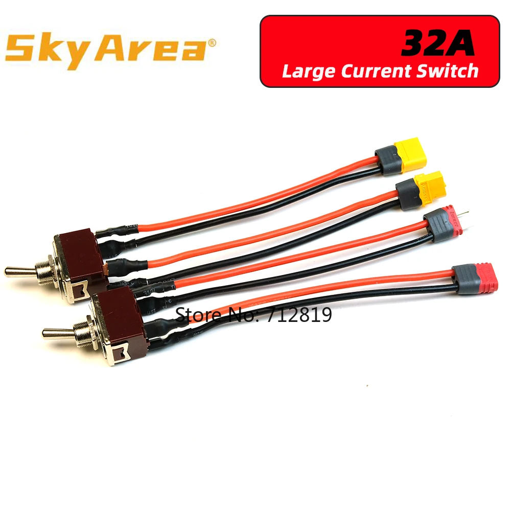 SkyArea 32A High Load Schalter mit AMASS XT60 T-Plug Power ON-OFF Toggle für E-Bike RC Flugzeug Boot ESC Motor Adapter