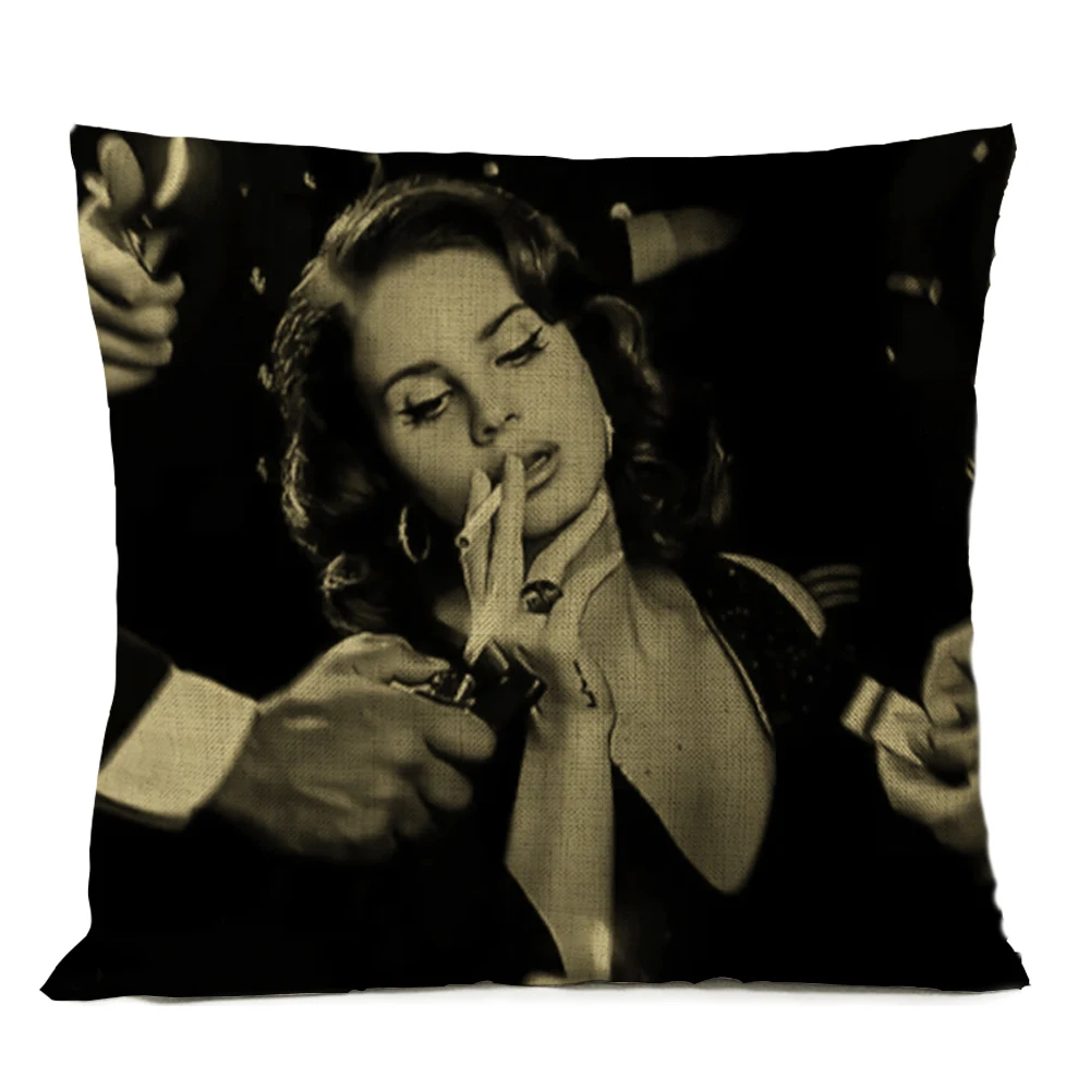 Retro Lana Del Rey Pillow Cover Home Decor Singer Poster Print Cushion Decoration Decorative Sofa Throw Pillow Case