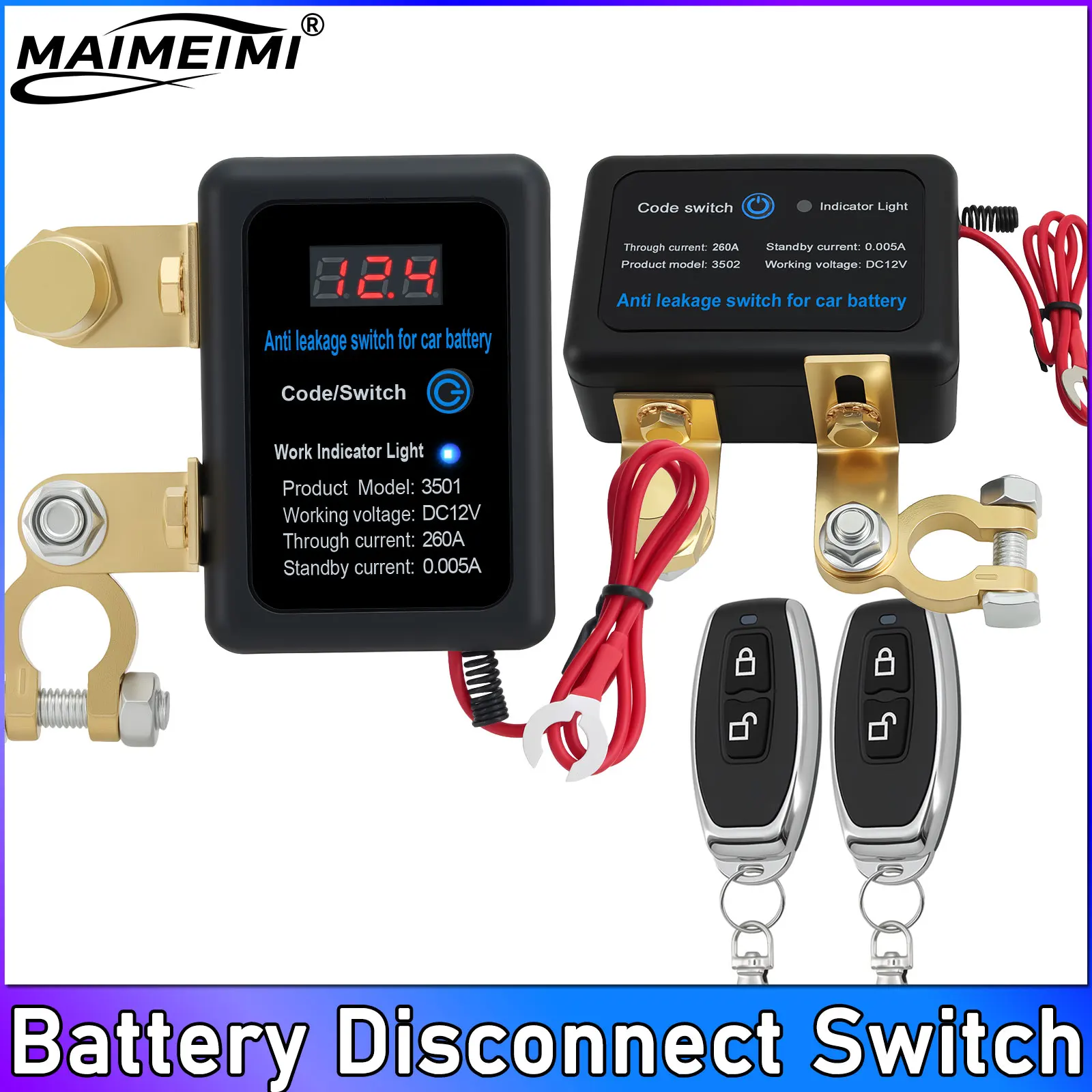 

﻿ Remote Battery Disconnect Switch 12V 260A Wireless Kill Switch Emergency Power Shut Off For Car Truck Suv RV Battery Cut Off