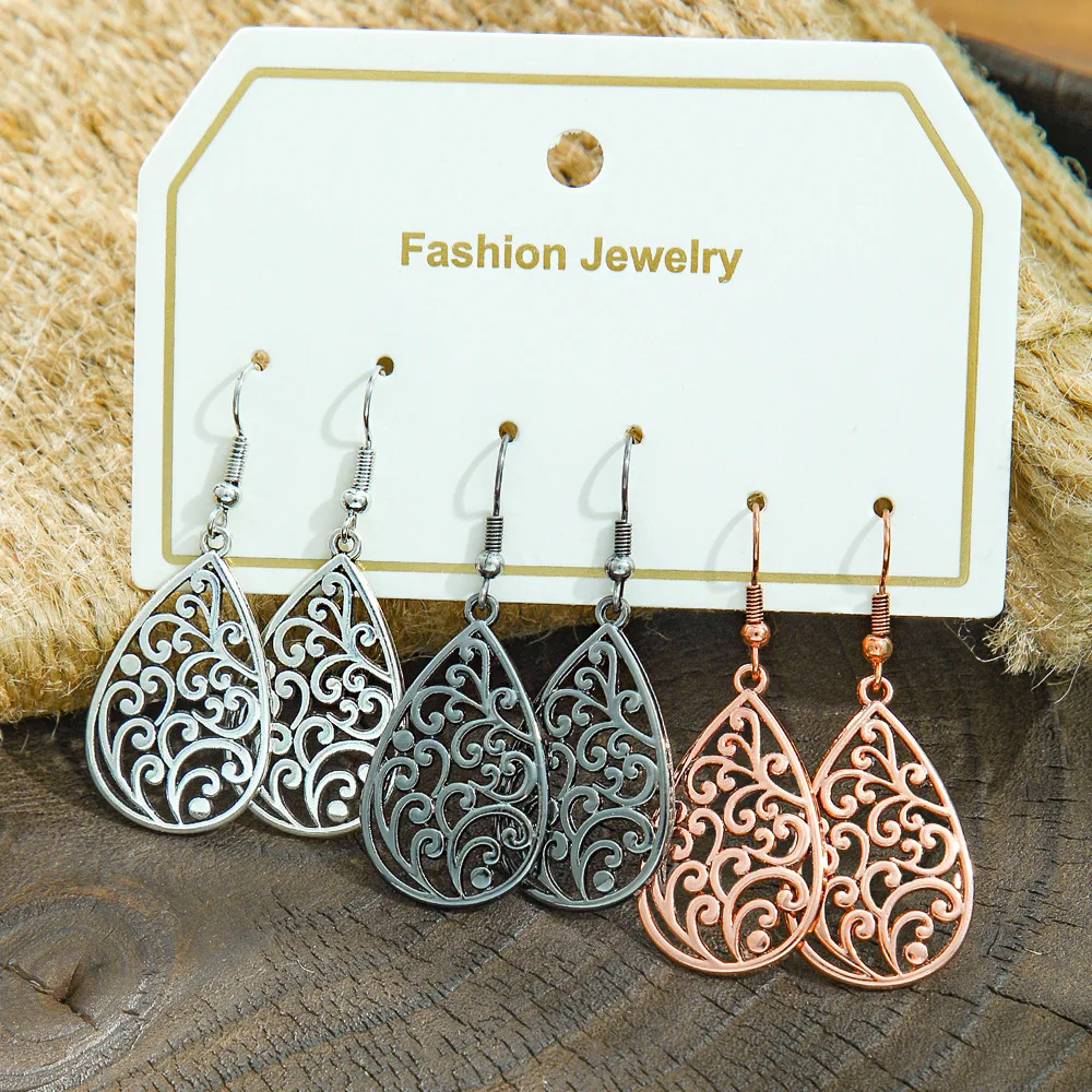 Fashion 3Colors Alloy Earring  - Ethnic Indian Fashion 评论和价格