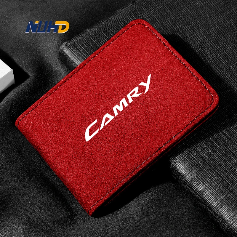 Suede Car Driving License Bag Card Credit Holder Purse Wallet Case Cover For Toyota Camry Crown Corolla EX RAV4 Yaris Reiz Prius