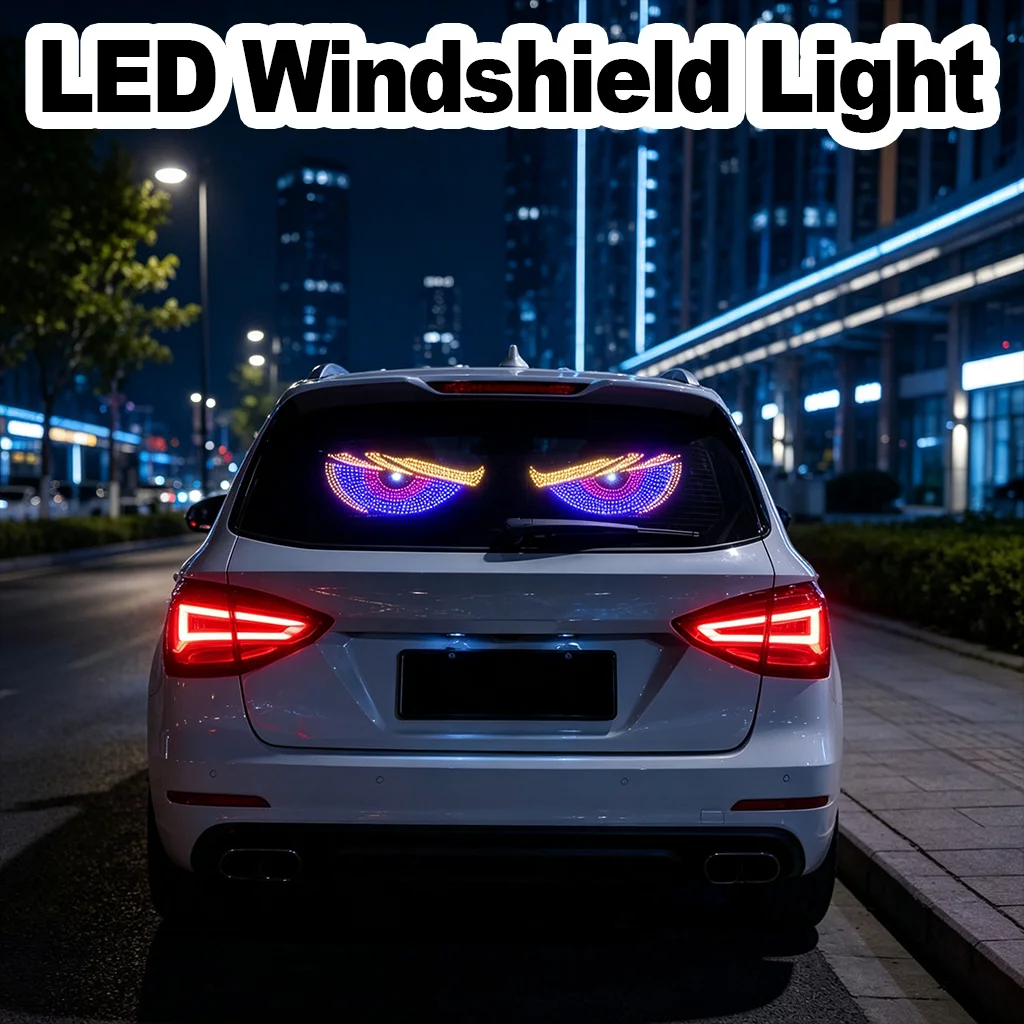Demon Eye LED Light Flexible Panel Animated Effect Bendable Design Vehicle Ambient Truck Decor Front Windshield Signal Lighting