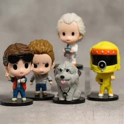 Anime Figure Back To The Future Marty Dr.Brown Biff Q Ver PVC Figurines Toys Desktop Decoration Dolls 5pcs/set