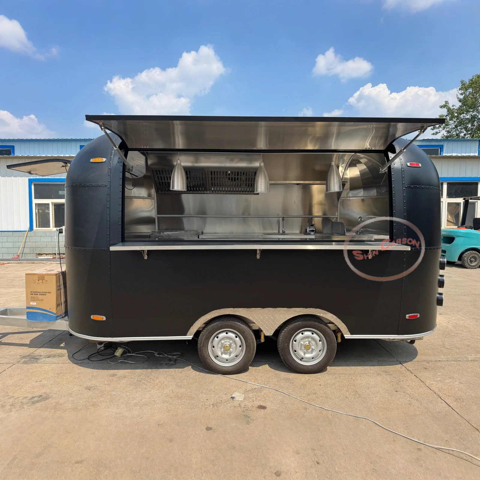 Kebab BBQ Food Trailers Voll ausgestattete mobile Küche Speisewagen Pommes Frites Burger Pizza Food Truck mit Fritteuse