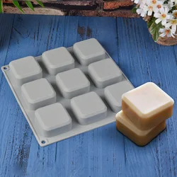 9 Cavity Soap Molds Silicone Mold for Making Handmade Soap Lotion Bar Square Rectangle Reusable Silicone Soap Making Molds